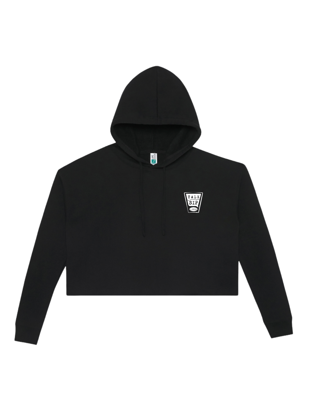 Talk, Sip, Listen Womens Crop Hoodie