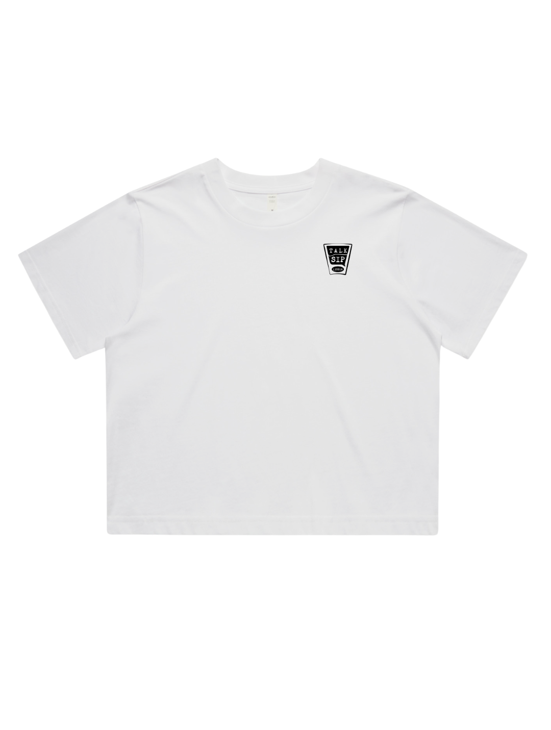 Talk, Sip, Listen  Womens Crop T-shirt