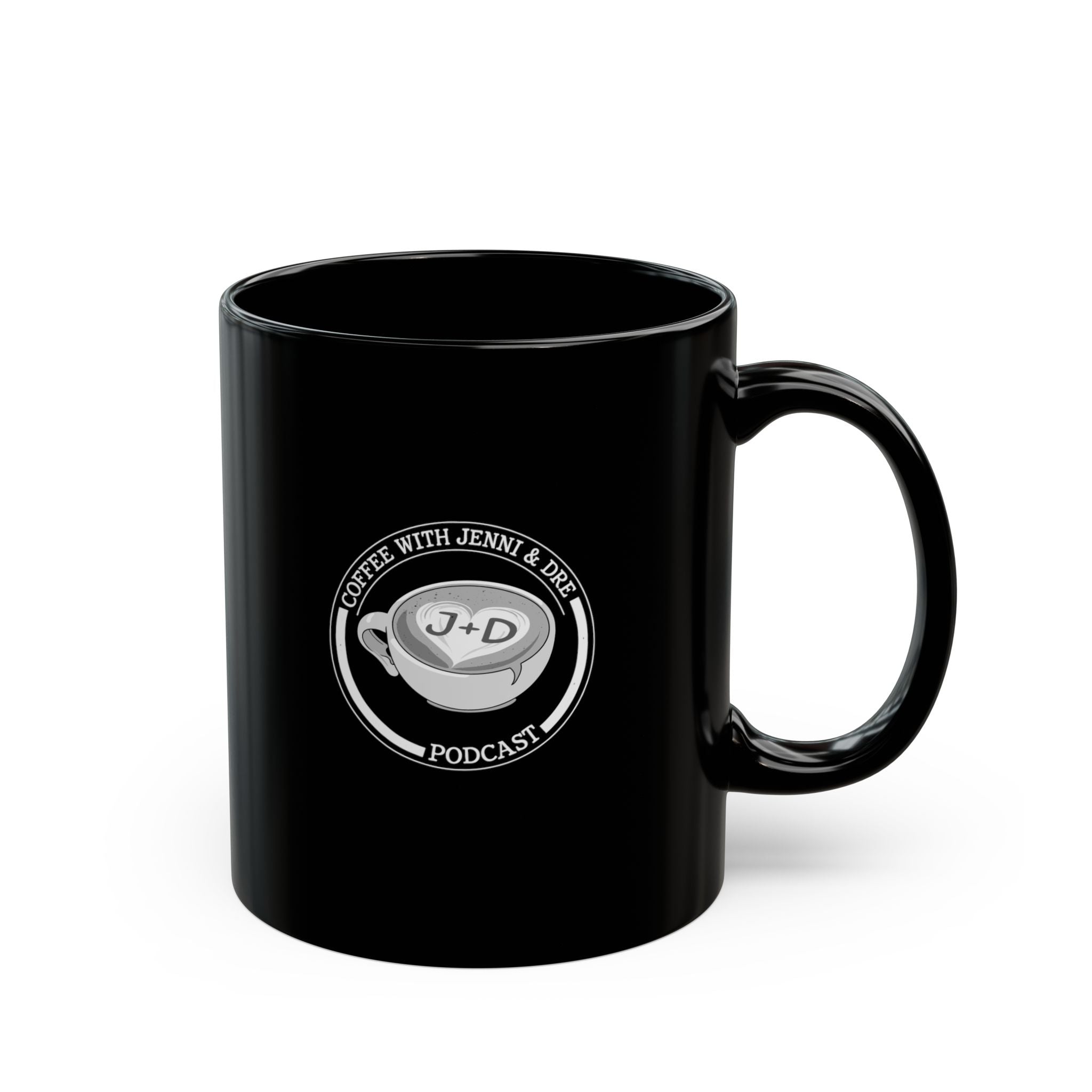 Coffee With J+D  Black Mug