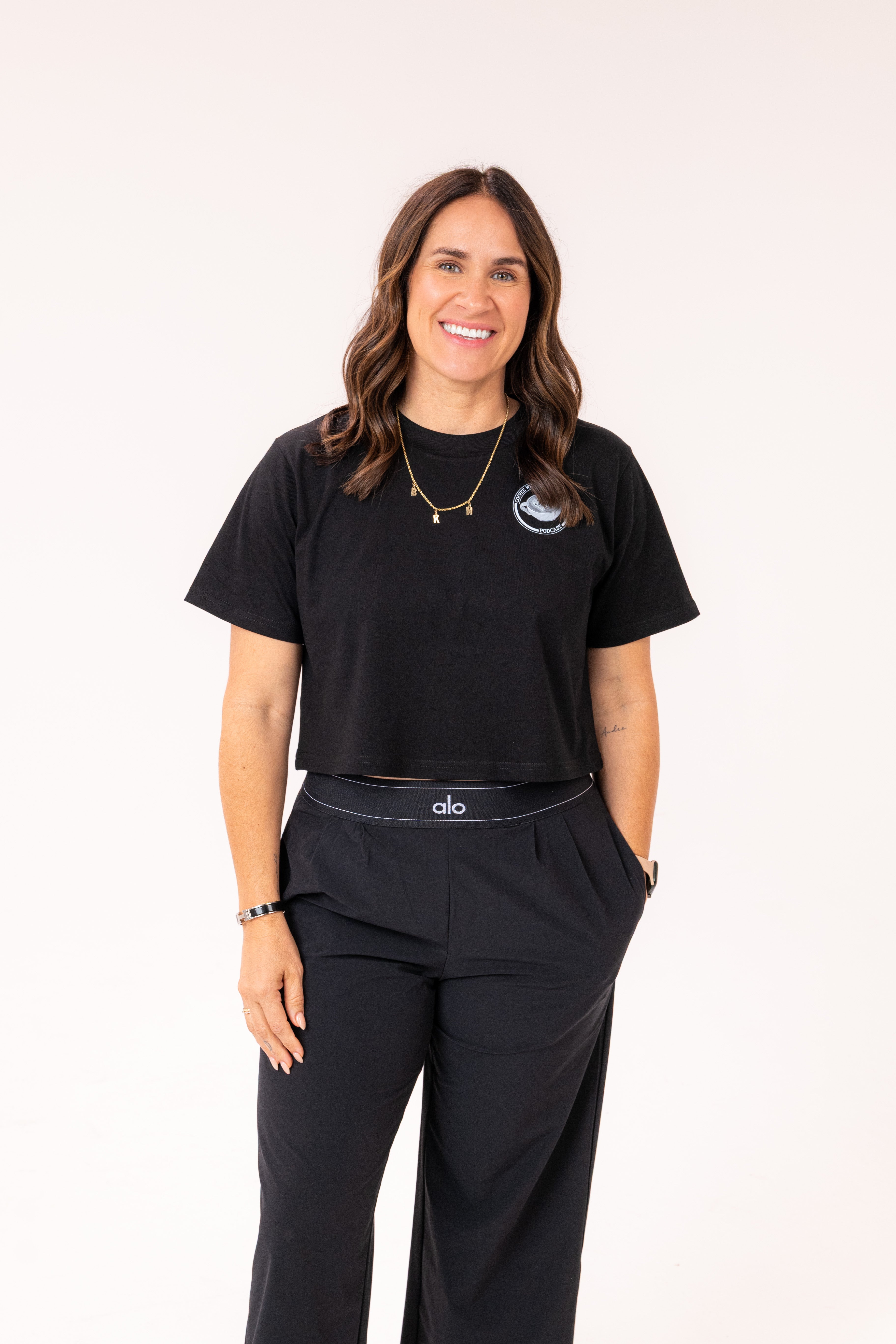 Coffee With J+D  Womens Crop T-shirt