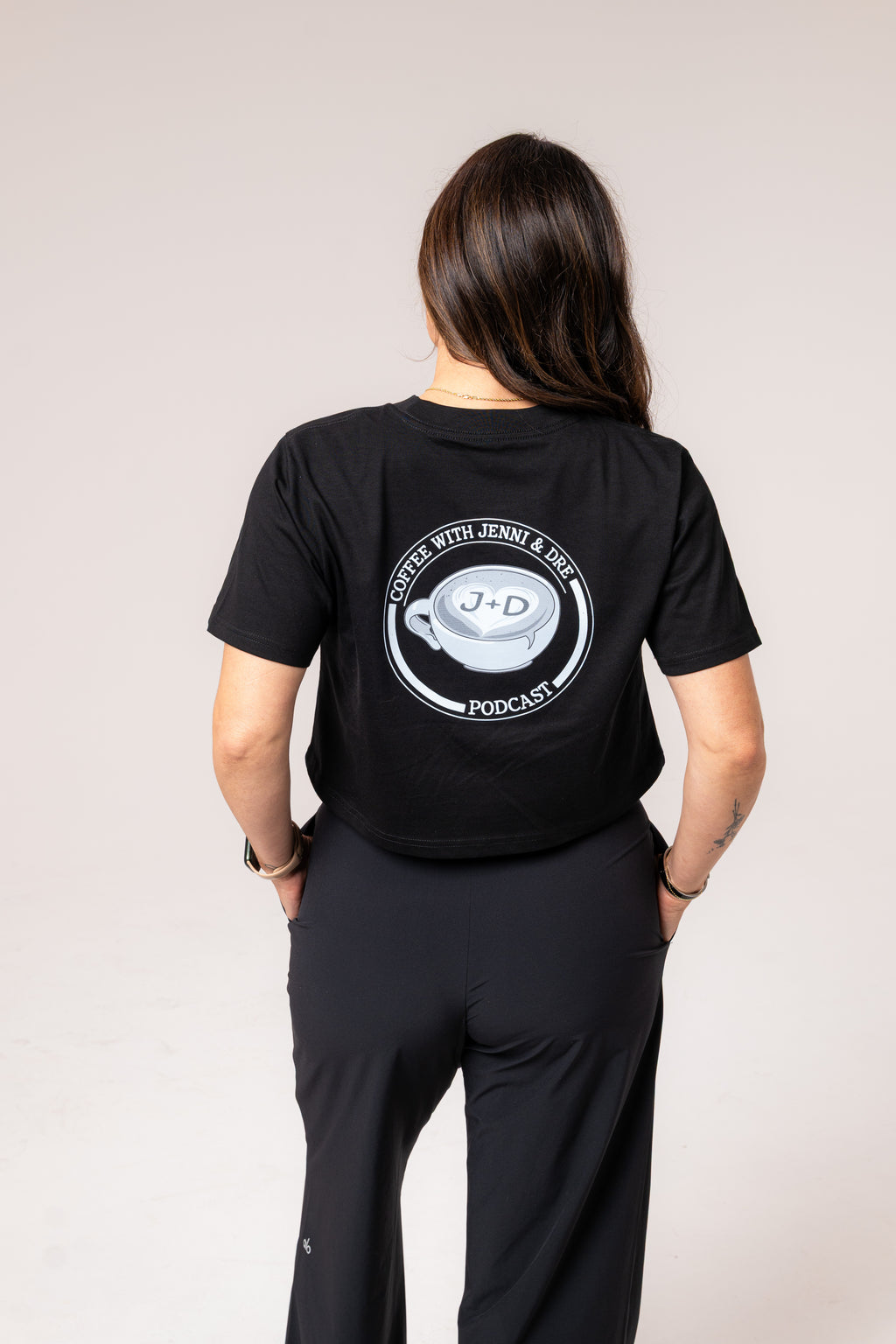 Coffee With J+D  Womens Crop T-shirt