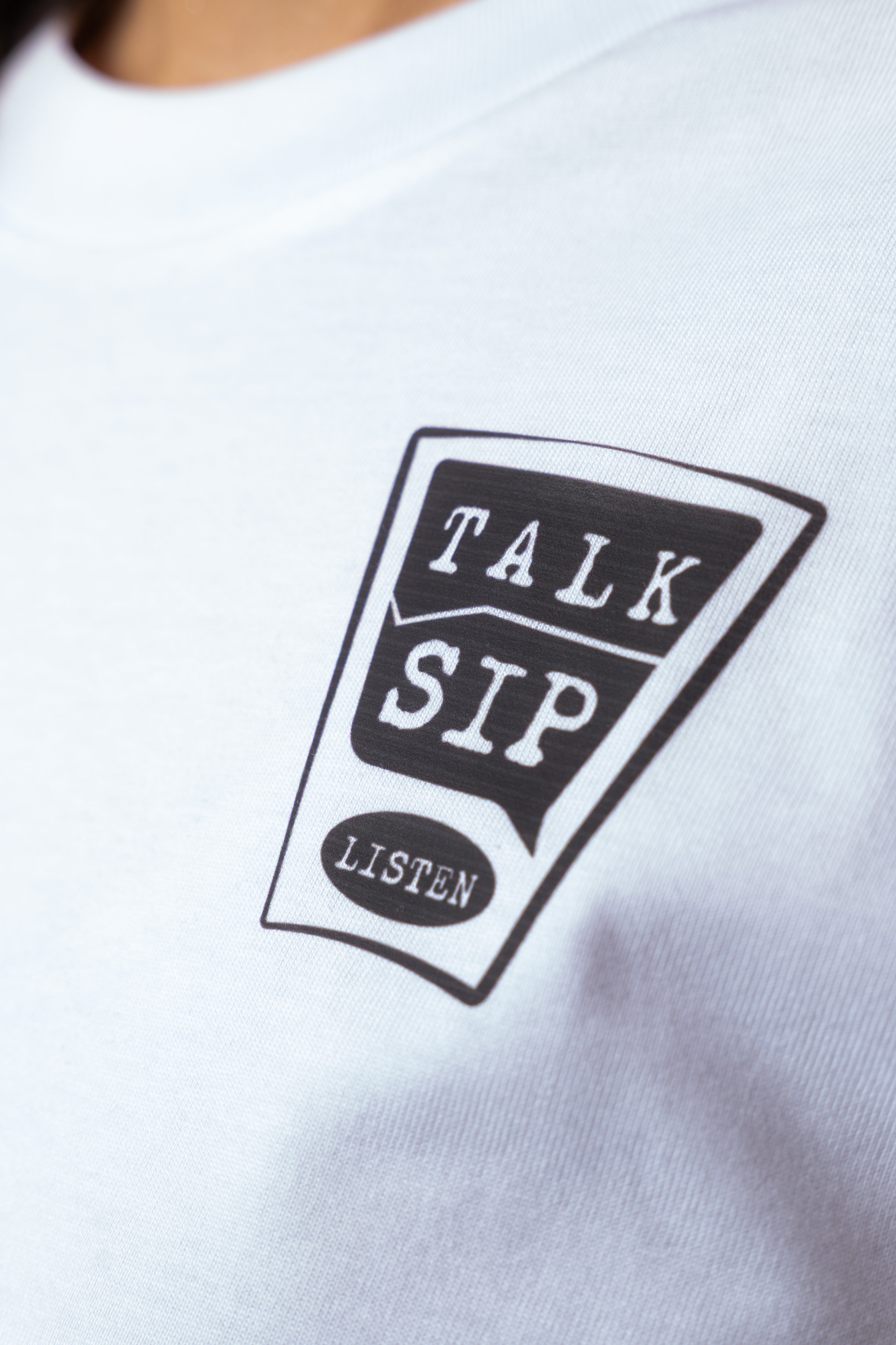 Talk, Sip, Listen  Womens Crop T-shirt